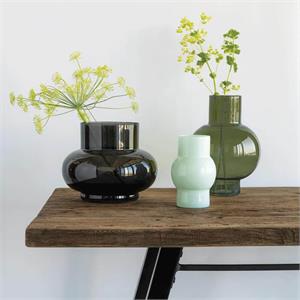 Urban Nature Culture Black Recycled Glass Tummy B Vase